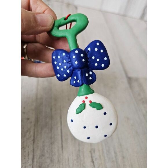 snowman vintage ornament set baby rattle Santa - Picture 12 of 13